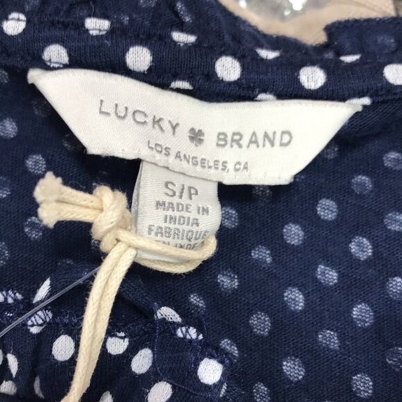 Lucky Brand Polka Dot Embroidered Yoke Top - Picture 5 of 7